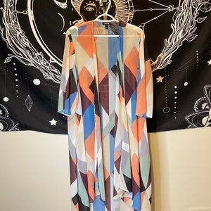 Geometric Torrid Sheer Cardigan